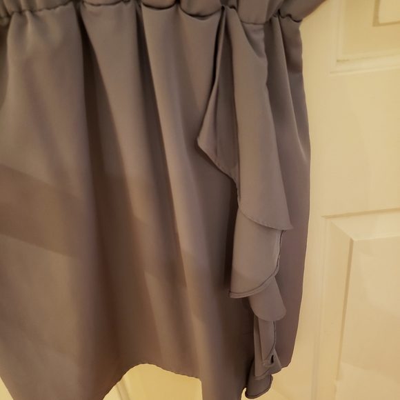 Gray faux wrap around dress - Picture 3 of 7